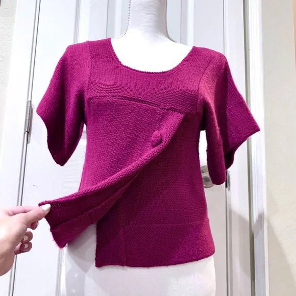 🎉Host Pick🎉 Boutique Women’s Fuchsia sweater short sleeves Size Small NWOT - Picture 3 of 6